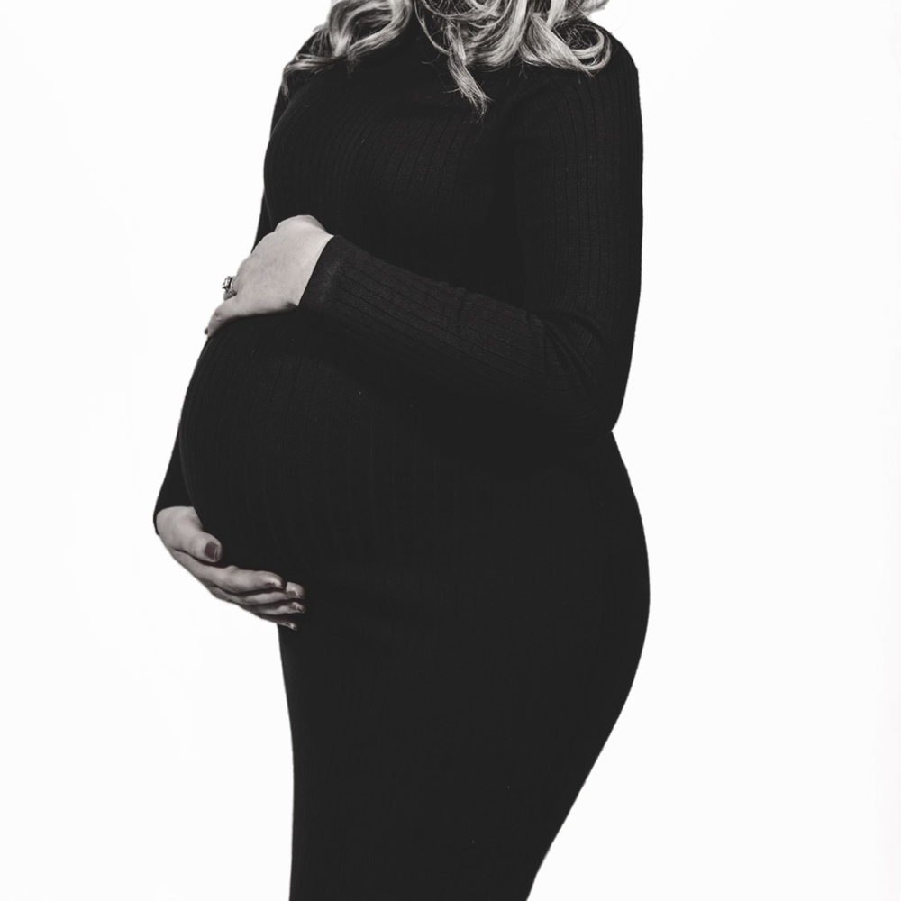Black Mock Neck Sweater Dress